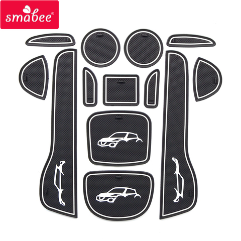 Smabee for NISSAN juke 2013 2014 2015 2016 Anti-Slip Gate Slot Mat Interior Accessories Rubber Coaster Car sticker ► Photo 1/6