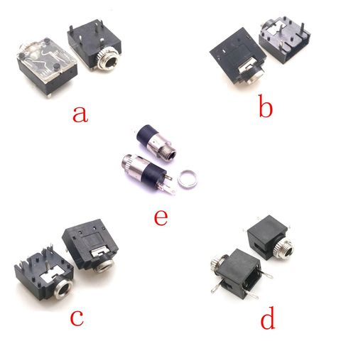 1 Pcs 3.5mm PJ3F07 PJ-324 PJ-301SPJ-301S 3 Pole/2 Pole Mono/ stereo Plug jack Audio Female Connector  Microphone Panel Socket ► Photo 1/6