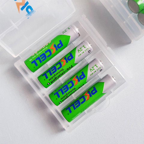 PKCELL NIMH AAA 850mAh rechargeable battery 4pcs and 1pc box or nimh charger charge for aa or aaa Low Self Dischargeable battery ► Photo 1/6