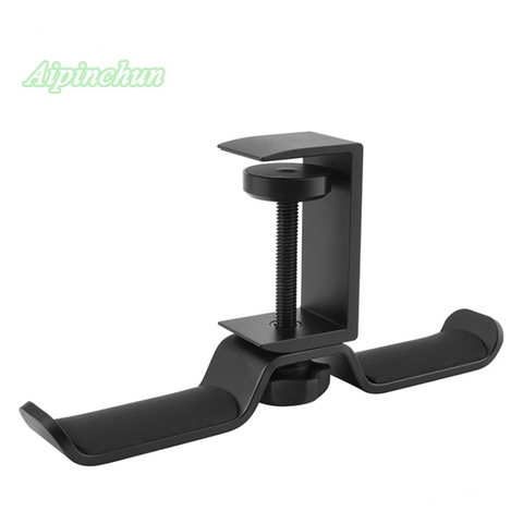 Aluminium Alloy Headphone Holder Headset Bracket Hanger Metal Wall Clamp Hook Rotatable Double Earphone Stand Desktop Mount ► Photo 1/6