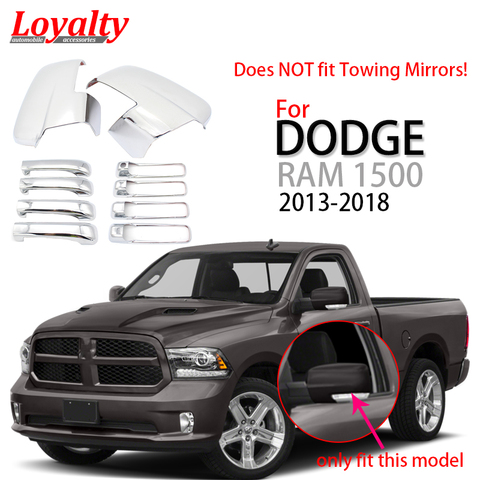 Loyalty Chrome Auto Part for 2013 2014 2015 2016 2017 2022 DODGE RAM 1500 Side View Mirror + 4 Door Handle Cover Car Accessorie ► Photo 1/6