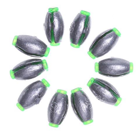 10 Pcs 1.5/2/3/4/5/6/8/10/15g Fishing Lead Weight Olive Shaped Lead Shot Sinker Mould Olive Shaped Middle Pass Removable Split ► Photo 1/6