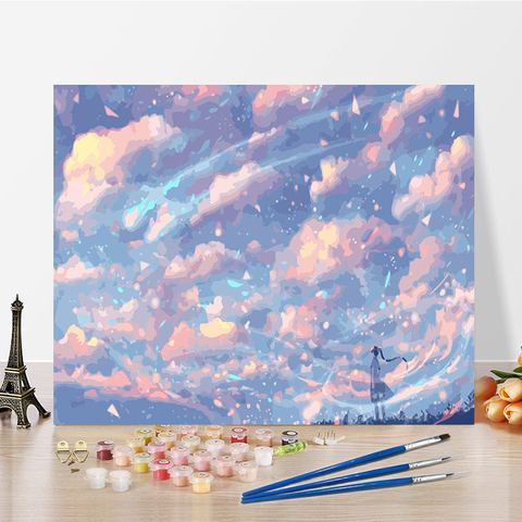 Fantasy Sky Paintings By Numbers DIY Pictures Oil Coloring By Numbers Set Gift Drawing By Numbers Canvas Decor New Arrivals ► Photo 1/6