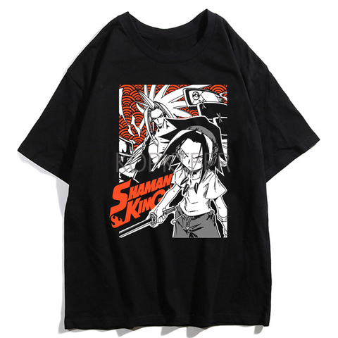 Anime Shaman King Yoh Asakura Amidamaru Harajuku T-Shirt Men Women Ullzang Funny Cartoon T-shirt 90s Cute Tops Tees T-shirts ► Photo 1/6