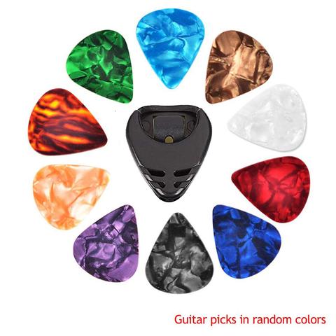 10 Pcs Guitar Picks & Guitar Pick Holder Set Acoustic Guitar Electric Guitar Bass Ukulele Stick-on Holder (Picks Random Color) ► Photo 1/6