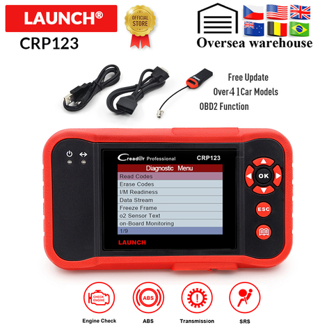 LAUNCH X431 CRP123 OBD2 EOBD automotive scannerABS Airbag SRS Transmission Engine Car Diagnostic Tool Multilingual free update ► Photo 1/6