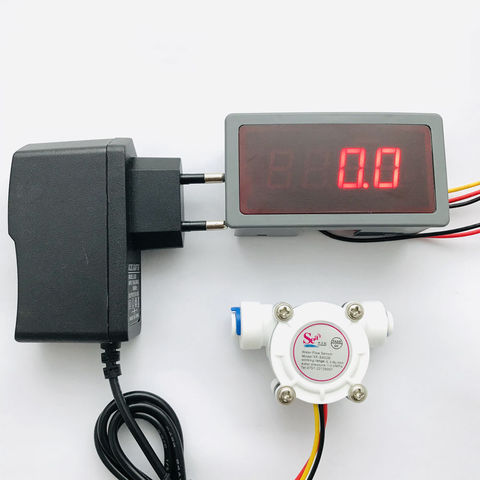 US208MA Digital Flow Meter with YF-S402B Flow Sensor Turbinemeter Zhongjiang Sea Portable Display and Power Supply Plug and Play ► Photo 1/5