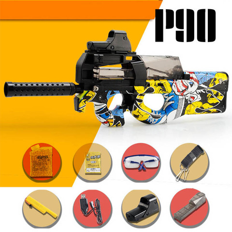Buy Online P90 Electric Water Bullet Gun Toy Sniper Rifle Graffiti Cs Games Paintball Bursts Gun Boys Toys Outdoor Pistol Christmas Gift Alitools