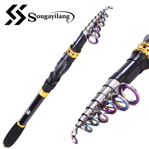 Sougayilang 1.8m-3.3m 99% Carbon Fiber Telescopic Fishing Rod Spinning Fishing Rod Portable Lure Fishing Rod Tackle De Pesca ► Photo 1/6