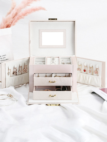 Jewelry Packaging Box Casket Box For Jewelry Exquisite Makeup Case Jewelry Organizer Container Boxes Graduation Birthday Gift ► Photo 1/6