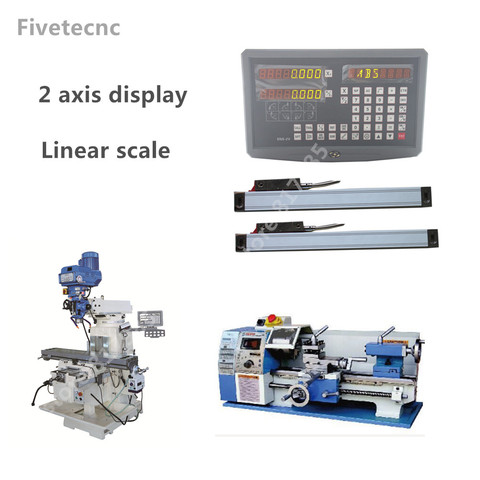 2 Axis digital readout DRO display with 120-520mm linear scale linear encoder linear ruler for milling lathe machine ► Photo 1/6