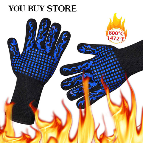 Oven Gloves Heat Resistant BBQ grill Gloves Premium Insulated Durable Fireproof For Cooking Baking Grilling Oven Mitts Hot Sale ► Photo 1/6