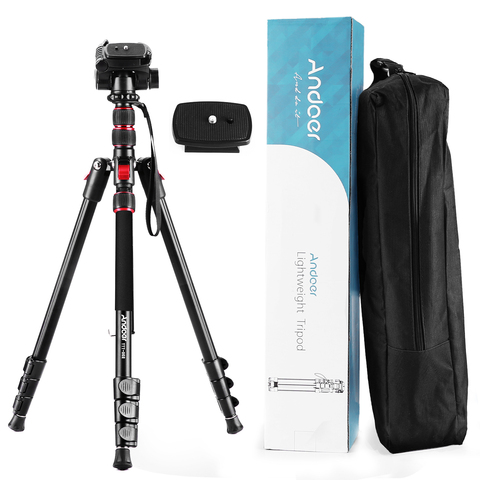 Andoer TTT-02 2-in-1 Tripod Monopod Stand Aluminium Alloy Photography Tripod Rotatable Ball Head 200cm 5kg Load for DSLR Cameras ► Photo 1/6