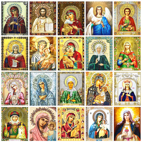 Diamond Painting Icons Art Kits Diamond mosaic Full Square/Round Diamonds Embroidery Religion DIY Decorations Home ► Photo 1/6