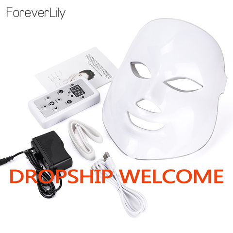 Led Mask Photon Electric LED Facial Mask 7 Colors Led with Neck Skin Rejuvenation Anti Wrinkle Acne Photon Therapy Salon tool ► Photo 1/6