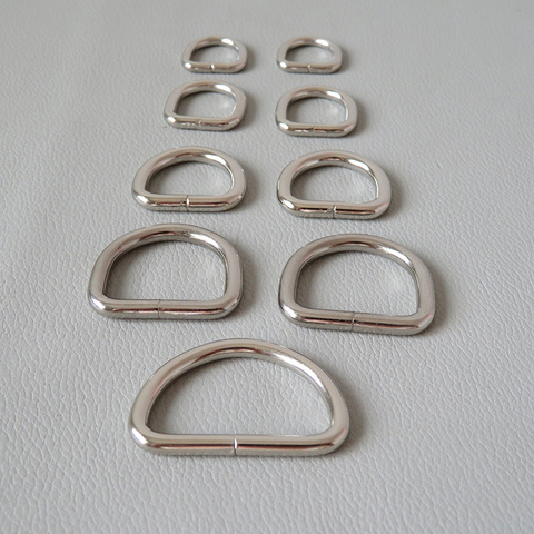 10Pcs 10mm 12mm 15mm 20mm 25mm 32mm Metal Semi-Circular D Ring Buckle Strap Loop For Bag Backpack Pet Dog Collar Clasp Accessory ► Photo 1/6