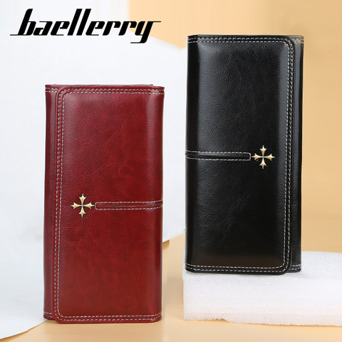 New Fashion Simple Women's Leather Wallet With Zipper Coin Pocket Money Purse Long Phone Clutch Bag Ladies Card Holder For Woman ► Photo 1/6