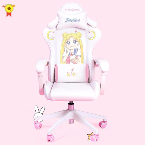 New high quality WCG gaming chair girls cute pink computer armchair office home lifting adjustable chair swivel massage chair ► Photo 1/5