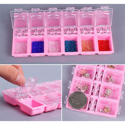 Professional Nail Storage Box Nail Art Rhinestone Organizer Gems Jewelry Beads Display Container Case ► Photo 1/5