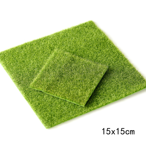 Green Micro Landscape Decoration Mini Fairy Garden Simulation Plants Artificial Fake Moss Decorative Lawn Turf Green Grass 15*15 ► Photo 1/5