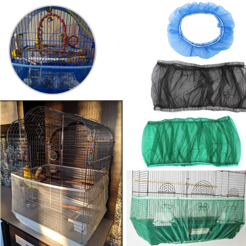 Asdomo Bird Cage Mesh S/M/L Bird Cage Skirt Mesh Bird Seed Catcher Net Cage Cover