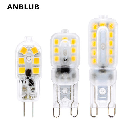 ANBLUB G9 G4 LED Light AC 220V DC 12V Dimmable bulb SMD2835 Spotlight For Chandelier Replace Halogen Lamp Lighting 5pcs/lot ► Photo 1/6