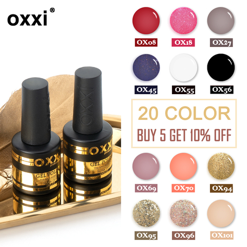 oxxi  Semi-permanent Gel Nail Polish 8ml Soak off UV Led Varnish Hot Sale 20Colors Primer For Nails Desgin Lacquer New Arrived ► Photo 1/6