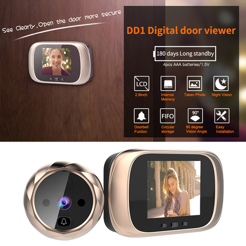 2.8 inch LCD Digital Doorbell 90 Degree Door Eye Doorbell Smart Electronic Peephole Door Video Camera Viewer Outdoor Door Bell ► Photo 1/6