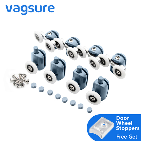 4pcs-8pcs/set Double Upper Single Down 23mm/25mm/27mm Chromed Wheel Sliding Door Bearing Rollers Hardware For Shower Cabin ► Photo 1/6