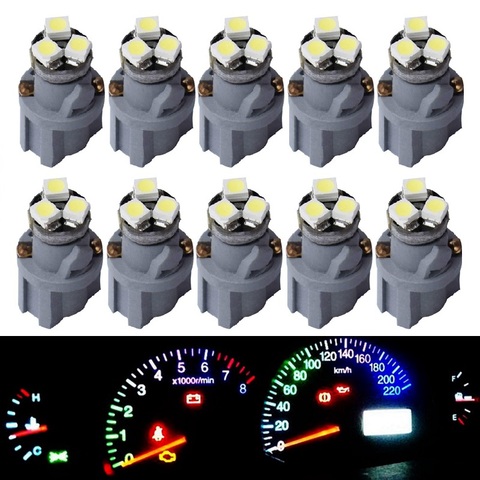 NEW 10PCS T6.5 Lamps 12mm Max diameter 3SMD 3 LED Car Board Instrument Panel Bulb Auto Dashboard Warming Indicator Wedge Light ► Photo 1/6