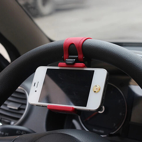 Car Steering Wheel Phone Clip Mount Holder Universal Bike Auto Camera GPS Stand Bracket for iPhone Samsung ► Photo 1/6