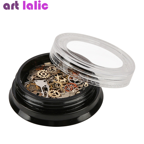 1 Box Nail Art Metal Gear Slices Stud Charms 3D DIY Mixed Punk Steampunk Glue On For Nail Art Decoration ► Photo 1/2