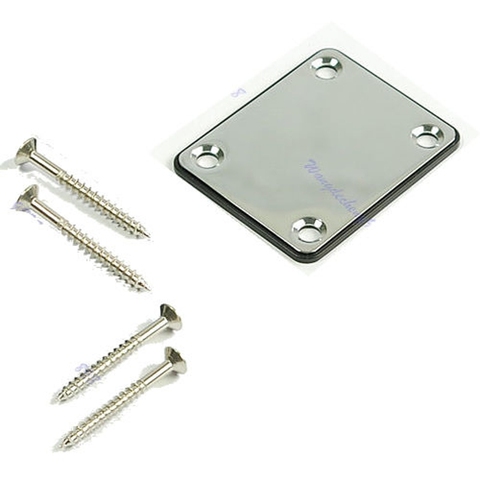 1Set Guitar Neck Joint Plate W/ 4 Screw For FD St TL Chrome ► Photo 1/3