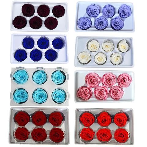 6PCs/Box Preserved Fresh Rose Flower Heads Class B 5-6CM Roses Dried Flower Handmade DIY Eternal Flower Arrangement ► Photo 1/6