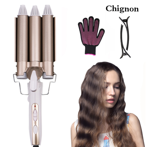 Professional Curling Iron Ceramic Triple Barrel Hair Styler Hair Lectric Curlers Electric Irons Curling Hair Waver Styling Tools ► Photo 1/6