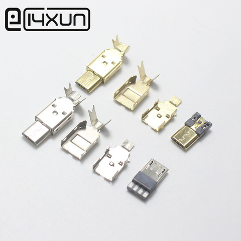 4sets Micro USB 4Pin /USB 2.0 Male connector plug Nickel Gold Plated welding Data OTG line interface DIY data cable accessories ► Photo 1/6