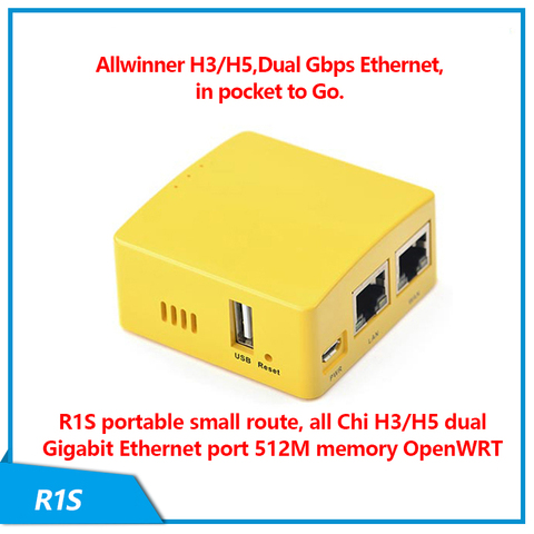 NanoPi R1S small soft Router  All-in-one H3 Dual Gigabit Ethernet port 512M Memory OpenWRT, easy to carry FriendlyELEC ► Photo 1/6