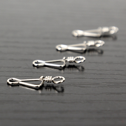 10pcs Snaps Fishing Connector Swivels Fishing Lure Pin Stainless Steel Connector Bearing Rolling Swivel Accessories ► Photo 1/3