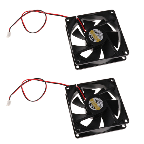 2Pcs 80mm Case Fan 12V DC PC CPU Computer Cooling Fan 2Wire 2Pin 8025 Black ► Photo 1/6