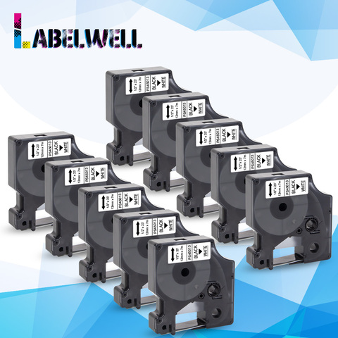 Labelwell 12MM 45013 Laminated Ribbons black on White compatible for Dymo LabelManage 160 280 LabelPoint 100 150 250 label maker ► Photo 1/6