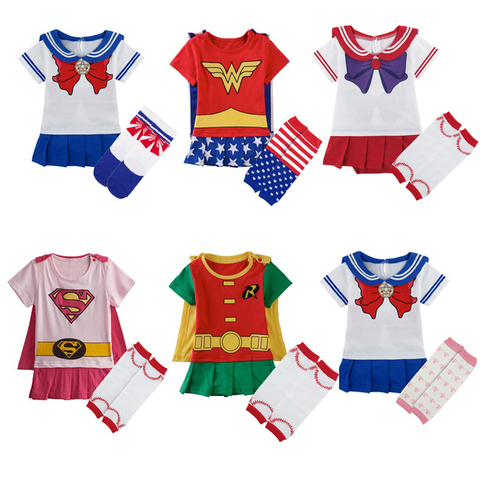 Baby Gir Costume Rompers with Cape Newborn Robin Girl Bat Girl Playsuits Infant Party Fancy Sailor Moon Dresses ► Photo 1/6