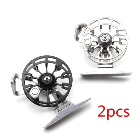 2pcs Ultralight Ice Fishing Reel Mini Pole Line Winder Rods Former Rafting Shrimp Fishing Wheel Metal Portable Fishing Tackle ► Photo 1/6