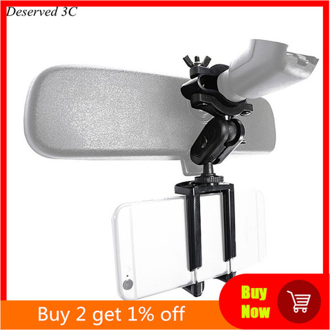 Car Phone Holder Adjustable Rear View Mirror Mount Stand for Mobile Phone GPS ► Photo 1/6