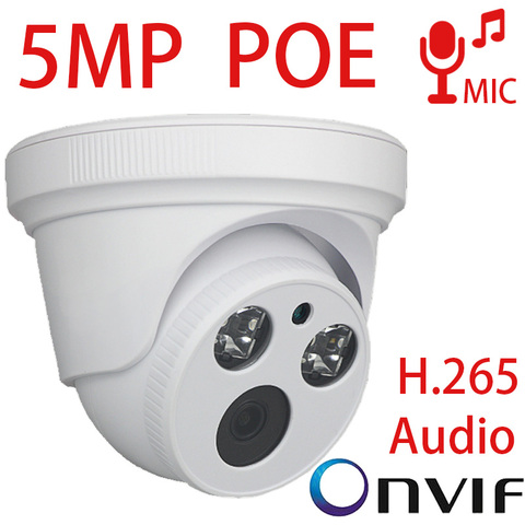 5MP 2k H.265 IP Camera  POE  Audio CCTV Camera ONVIF Camera for POE NVR Home Security Surveillance Camera with CCTV Microphone ► Photo 1/5