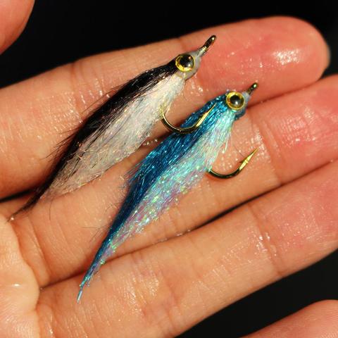 Tigofly 10 pcs Ice Dub UV Polar Fry Slowly Sinking Salmon Trout Steelhead Minnow Fly Fishing Flies Lures Set-Size 8 ► Photo 1/5