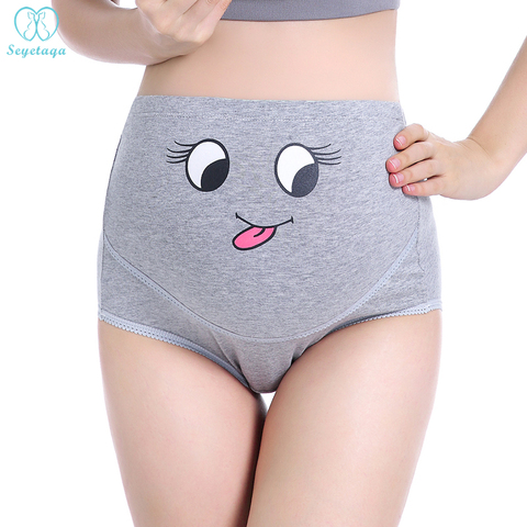 825# Cartoon Printed Cotton Maternity Panties High Waist Adjustable Belly Underwear Clothes for Pregnant Women Pregnancy Briefs ► Photo 1/5