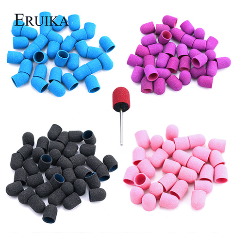 20pcs 10&13 Plastic Sanding Caps Nail Drill Accessories Pedicure Polishing Sand Block With Rubber Grip Foot Cuticle Remove Tool ► Photo 1/6