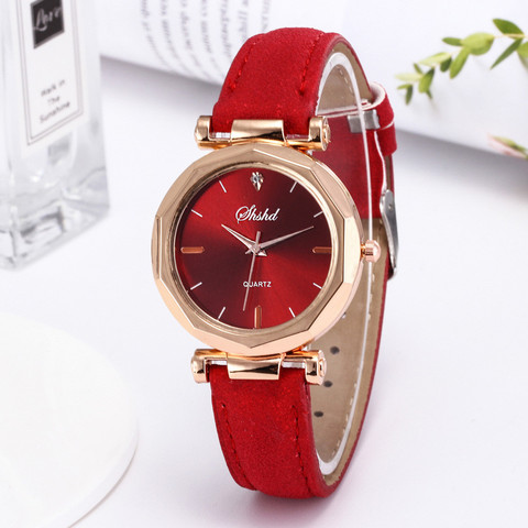 Fashion Women Leather Casual Watch Luxury Analog Quartz Crystal Wristwatch ► Photo 1/6