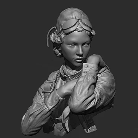 1/10 Russian Female Pilot in WW2, 'Night Witch, Resin Model figure Bust GK, Military theme, Unassembled and unpainted kit ► Photo 1/5
