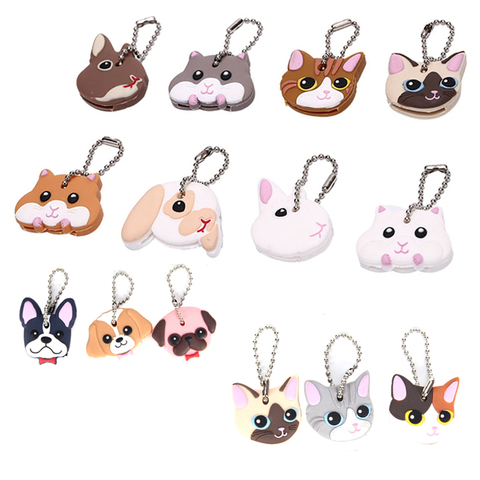 1Pc Shell Cat Hamster Dog Animals  Cute Key Cover Key Wallet With Chain Silicone Key Holder Case Cute Key Protective Wallet Hook ► Photo 1/6
